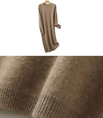 Sweater Dress Women's 100% Merino Wool O-Neck Long Raglan Sleeved Knitted Pullover Crewneck Tops4