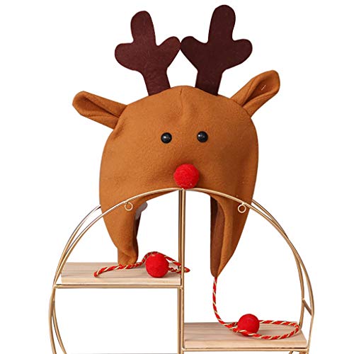 Preisvergleich Produktbild Weihnachtsmütze, Karikatur Weihnachtsmütze, Kinderweihnachtskopfschmuck / weich und bequem / Weihnachtsschmuck / Parteistützen / Urlaub, Geschenke (Kinder) (Farbe : Elk hat)