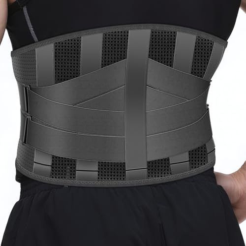Back Brace for Lower Back Pain – 5X Steel Support, Lumbar Support Belt for Men & Women, Breathable Lower Back Brace
