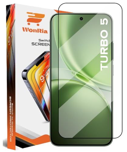 Image of WonRia Pack 1 - Tempered Glass for Redmi Turbo 5 5G [1 Month Warranty] Edges to Edge 9H Hardness Screen Glass Protector with Easy Installation kit