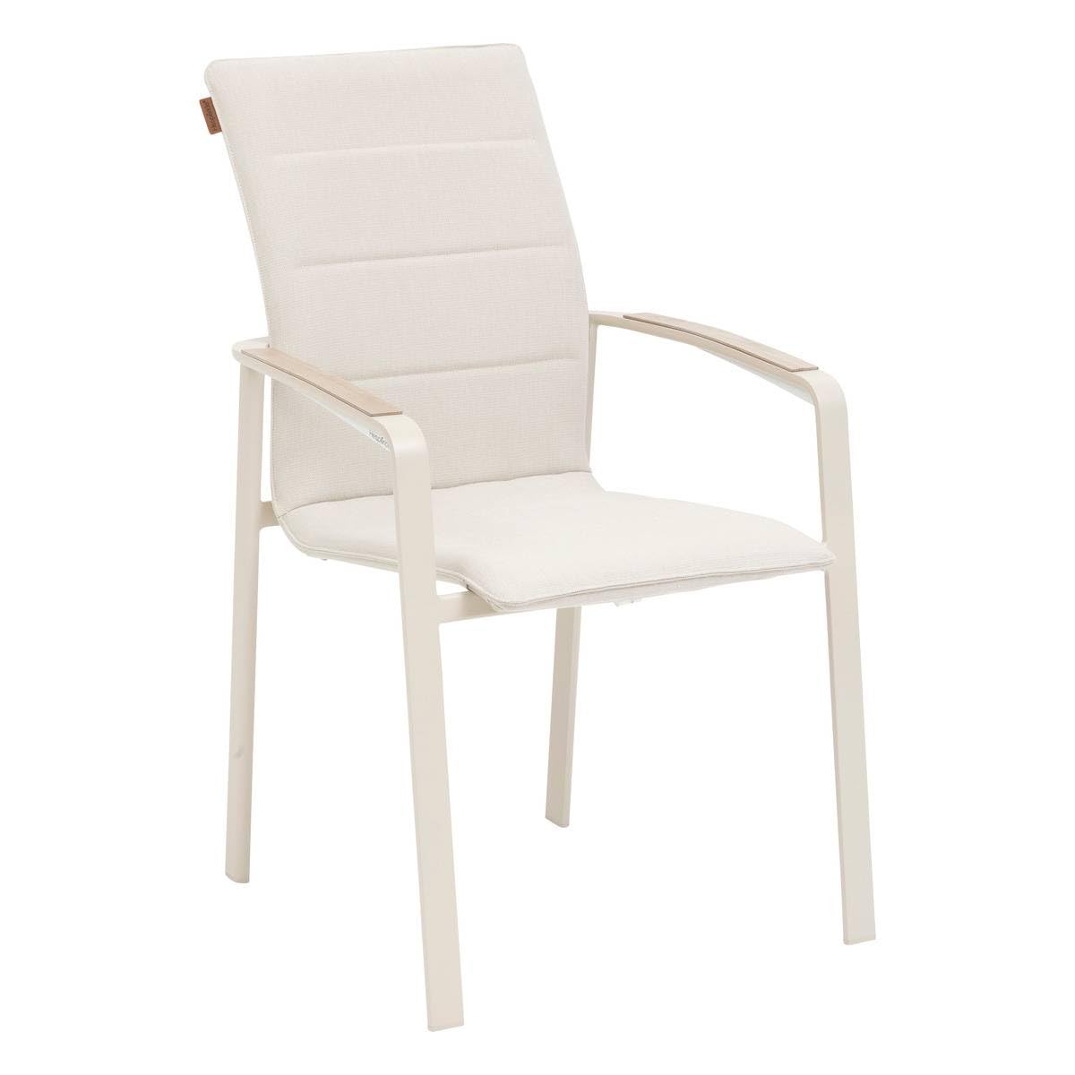Fauteuil de Jardin Empilable Hespéride Diese Argile et Ivoire Anti-Rouille Tissu Déperlant Séchage Rapide
