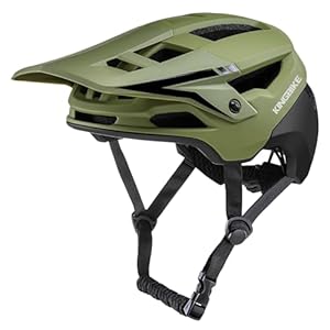 Fahrradhelm Mountainbike Helm Visier Abnehmbar MTB Helme für Herren Damen Erwachsene Jugend (Olivgrün, M(54-58CM))