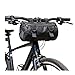 SEAFEW 4L Black Bike Handlebar Bag, Waterproof Bicycle Accessories, Bike Frame Front Pouch with Zipper and Shoulder Strap, Small Mountain Road Bike Barrel Bag