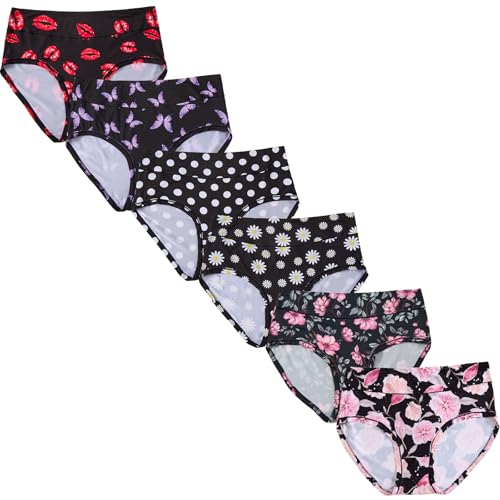 Image of Women's Underwear Plus Size XL-6XL Panties Briefs High Waist Rose Floral Print 6 Pack Undies