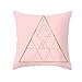 Epinki Federe 50 x 50 per Divano, Federe Cuscini Triangolo Copricuscini da Divano Poliestere, Rosa