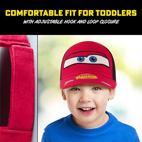 Disney boys Disney Toddler Hat for Boyâ€™s, Lightning Mcqueen Kids Baseball Cap, Red, 2-4T US - image 4