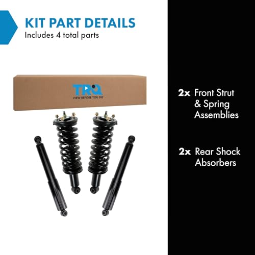 Image of TRQ Front and Rear Complete Strut Assembly & Shock Absorber Kit Complete Strut & Coil Spring Assembly Compatible with 2005-2015 Nissan Xterra