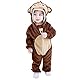 COOKY.D Neugeborenen Baby Mädchen Jungen Kapuzen Overall Bodysuit Herbst Winter Warm Flanell Tier Outfit Pyjama Kostüm 6-12 Monate, Dunkelbraun AFFE