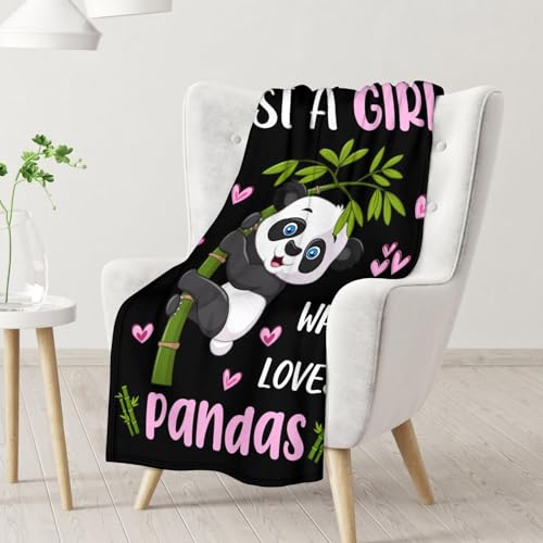 Mercuryelf Panda Throw Blanket - Soft, Fuzzy & Warm - 30x40 Inches Small Blankets for Lap, Crib - Black Cute Throws Gift for Baby