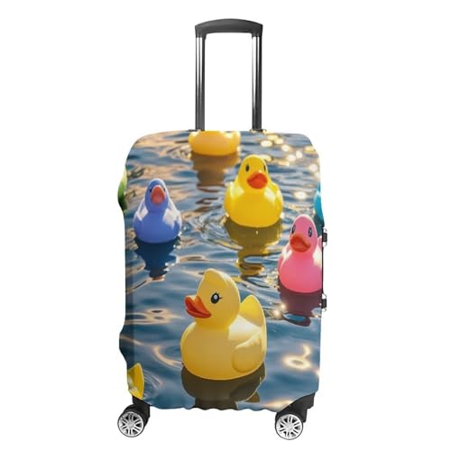FekiLoot Rubber Ducks Luggage Cover Fashion Suitcase Protector Anti-scratch Suitcase Cover Protector Travel Luggage Covers Protector Washable Baggage Covers Fits 19-32 Inch Case Large
