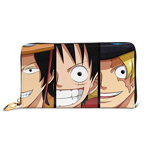 Preisvergleich Produktbild Einteilige Geldbörse aus echtem Leder mit Reißverschluss, lange Clutch, Münzfach, Kartenpaket für Damen und Herren