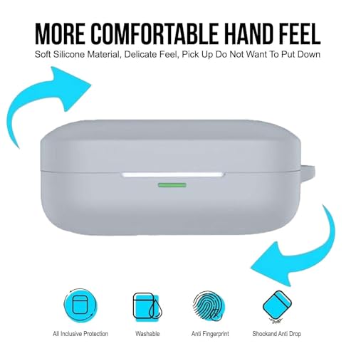 Image of Soft Silicone Case Cover Compatible for Realme Buds Air 7 | 7 Pro (Grey)