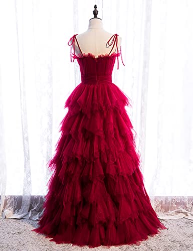 Long Prom Dress Tulle Sleeveless A-Line Formal Evening Dresses Spaghetti Strap Wedding Guest Dresses4