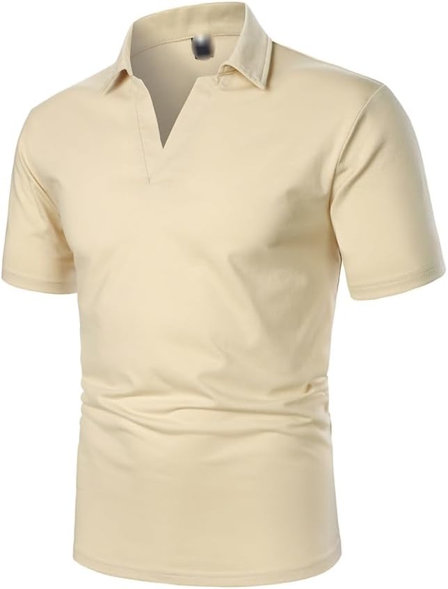 メンズ半袖ポロシャツストリートカジュアルVネックポロシャツメンズトップス(Size:M code)