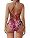 Pinup Fashion 3 Piece Swimsuits Women Red Colorful Bathing Suit with Cover Up Set Sexy Bikini with Mesh Coverup S-XL