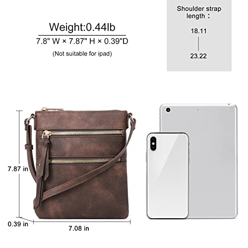 Image of CLUCI Crossbody Purses for Women, Medium Size Zipper Pocket Adjustable Strap, Soft Leather Women's Shoulder Handbags