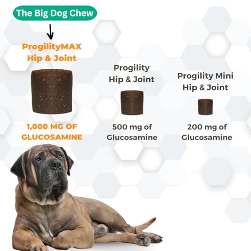 Image of Progility Maximum Strength Hip & Joint Supplement for Large Dogs - Daily Mobility & Joint Support with Eggshell Membrane, Glucosamine, Chondroitin, & MSM, Soft Chews (60 Count)