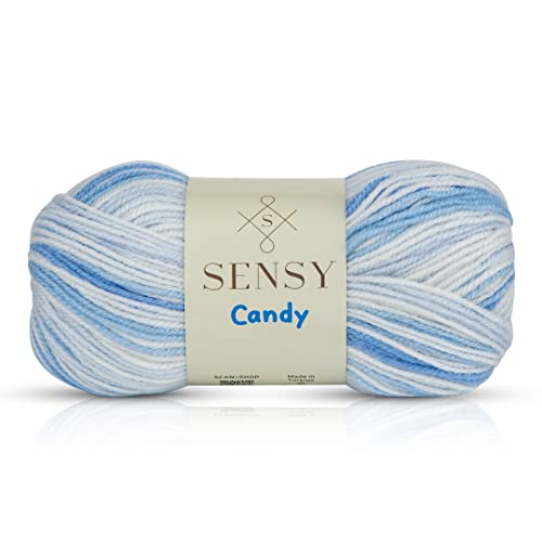 S Sensy Candy - Premium Acrylic Gauge #3 Light Yarn, Multi, 252 Yards 4 oz