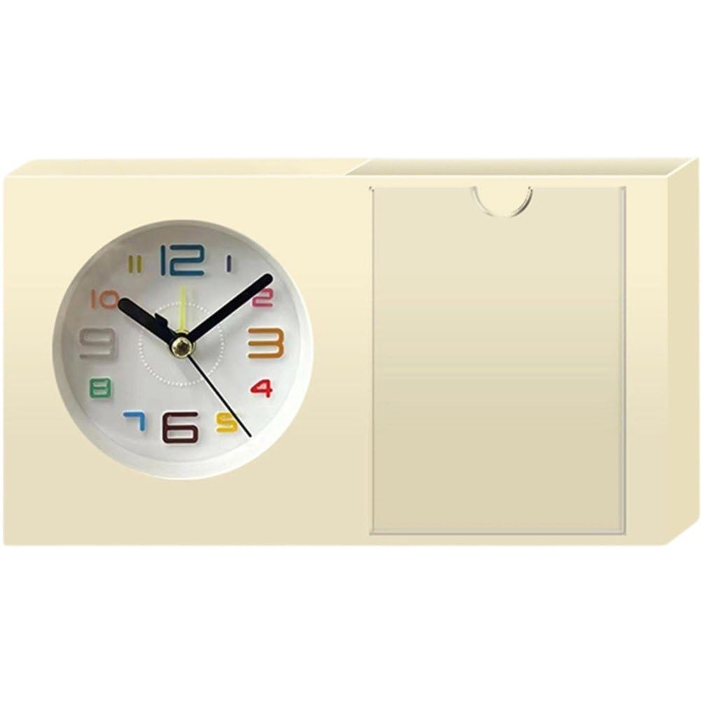 Organizador de reloj de mesa de acrílico cristalino con portalápices y marco fotográfico
