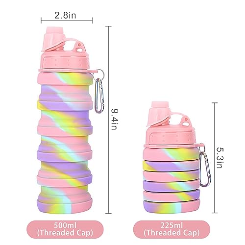 Collapsible Water Bottles Travel water bottle Sports Portable Sport Water Bottle Reusable Water Bottles comes with mountaineering Buckle 500ml silicone Water-proof camping water bottle - Image 6