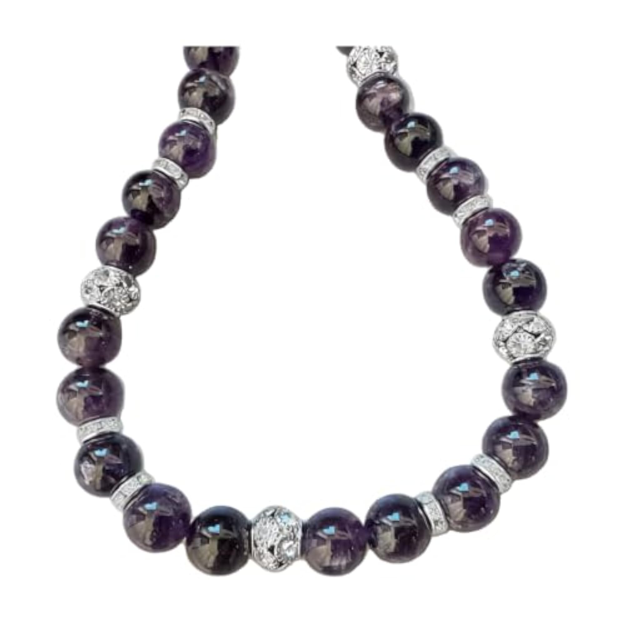 Women's Amethyst Round Necklace