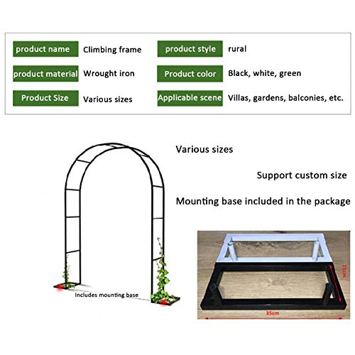 Arche de jardin en fer noir blanc ou vert pour terrasse