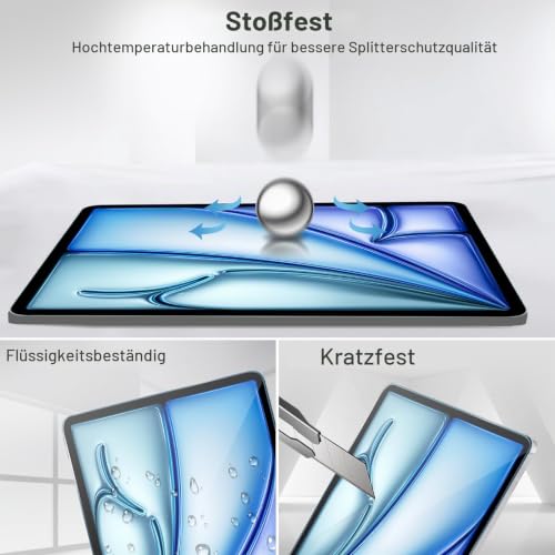 ProCase 1 Stück 9H Schutzglas iPad Air 11 Zoll M4/M3/M2 6./7./8. Gen – Ansicht 5