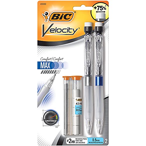 Bic Velocity Max Mechanical Pencils, 0.5Mm, 2/Pk #TOP7