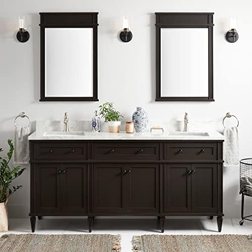 Signature Hardware 465115 Elmdale 72" Free Standing Double Vanity Cabinet Set with Mahogany Cabinet, Vanity Top and Rectangular Undermount Sinks - Single Faucet Hole