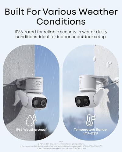 Image of eufy Wired Cam C31, 360 Coverage with Pan and Tilt, Indoor and Outdoor, Dual Antenna, Color Night Vision, Local Storage, No Monthly Fee, AI Human /Vehicle /Pet /Cry Detection, 24 /7 Continuous Recording