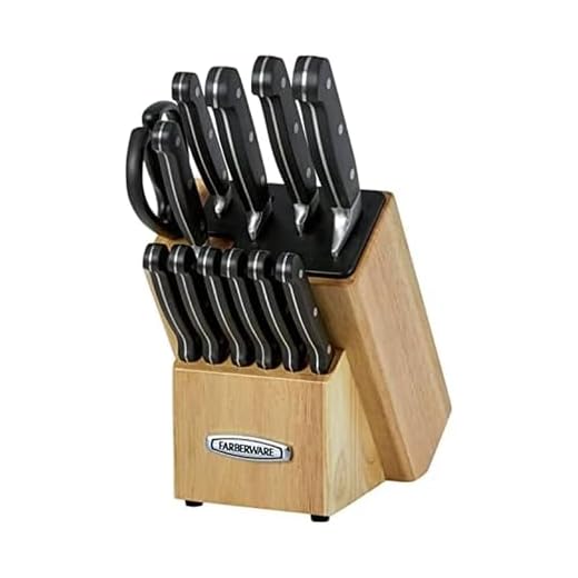 Farberware Self-Sharpening 13-Piece Knife Block Set with EdgeKeeper Technology, Natural