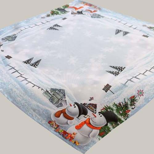 texpot Tischdecke 85 x 85 cm Schneemann Weihnachten...