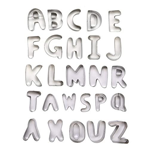Alphabet Sandwich Cookie Cutters Set, Fubarbar 26Pcs 3'' Large Christmas Stainless Steel Letters Cookie Cutters Decorating Tool Diy Biscuit Mold For Fondant Biscuit, Cake, Fruit, Vegetable #TOP2