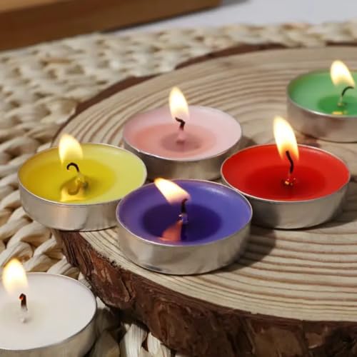 Image of 100 Pcs Paraffin Wax Candles Tea Light, 3 hr Burn time, No Residue Diwali Decoration,Smokeless, (100 PC Unscented) | Popo Toys
