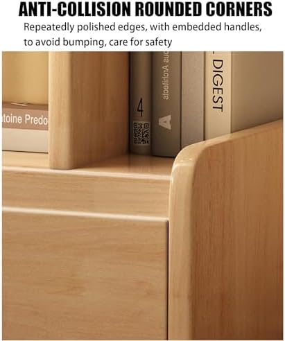 Retro Dark Wood Nightstand, Fully Assembled Rectangle End Table with Storage, Stylish Phone Table for Bedroom, Living Room, and Office - Elegant White Finish