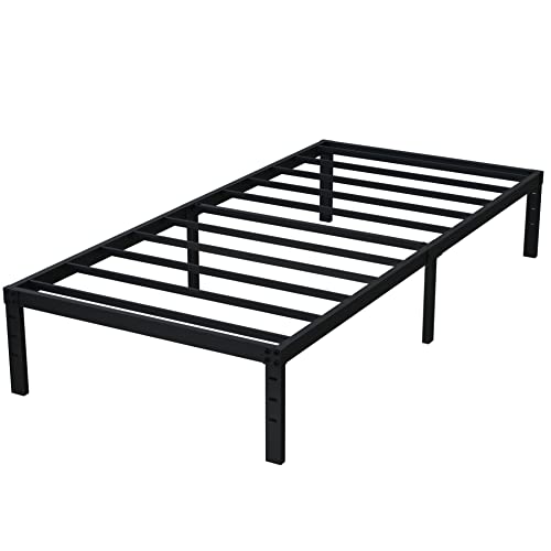 Emoda 14 Inch Twin Bed Frames No Box Spring Needed, Heavy Duty Metal Twin Platform Bed Frame, Noise Free, Easy Assembly, Black #TOP5