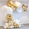RUBFAC 129pcs Metallic Gold Balloons Latex Balloons Different Sizes 18 12 10 5 Inch Party Balloon Kit for Birthday Party Graduation Wedding Holiday Balloon Decoration #5
