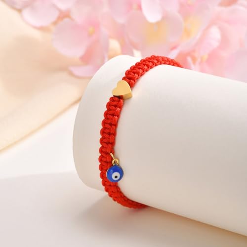 MEALGUET Lucky Red String Kabbalah Bracelets for Kids, Handmade Braided Cord and Rotating Evil Eye Hamsa Hand Jewish Amulet Gift Jewelry for Boys Girls Son Daughter Children Protection4
