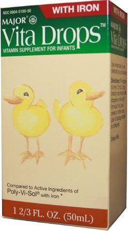 Vita Drops Vitamin Supplement for Infants with Iron - 50 mL Bottle