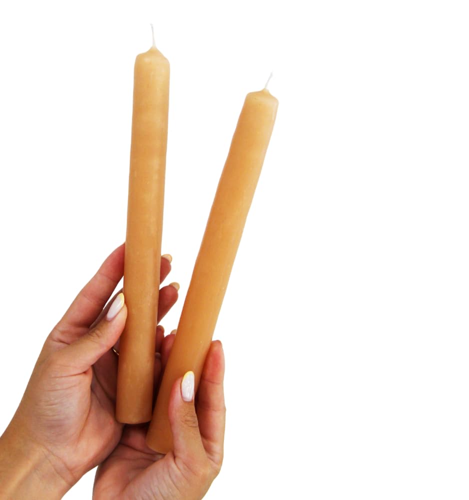 Las Velas de Mariano Pack de 3 Velas Artesanal 23 cm para Rituales y Meditación (Canela)
