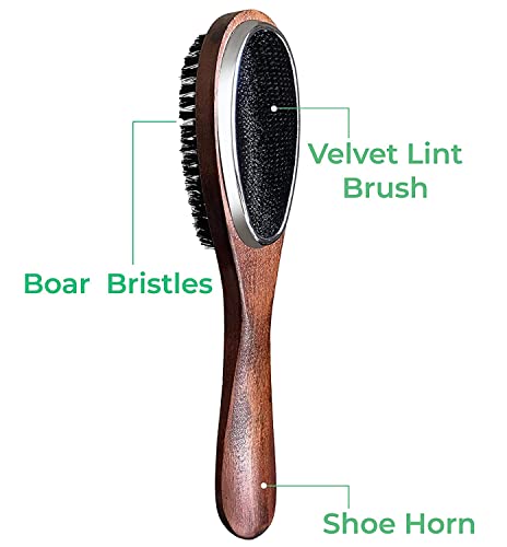 3 In 1 Clothes Brush Garment Brush, Lint Remover, Lint Brush Shoe Horn Lint Brush Clothes, Suit, Clothing Coat Brush, Wool Sweater Brush,Cloth Brush Suit Blanket Brush Lint Brushes #TOP1