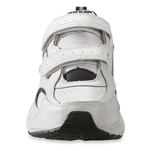 Guide Gear Walking Shoes For Men Hook-And-Loop, Comfortable Velcro Shoes For Work, Casual, Working, White/Navy, 10D (Medium) #TOP6