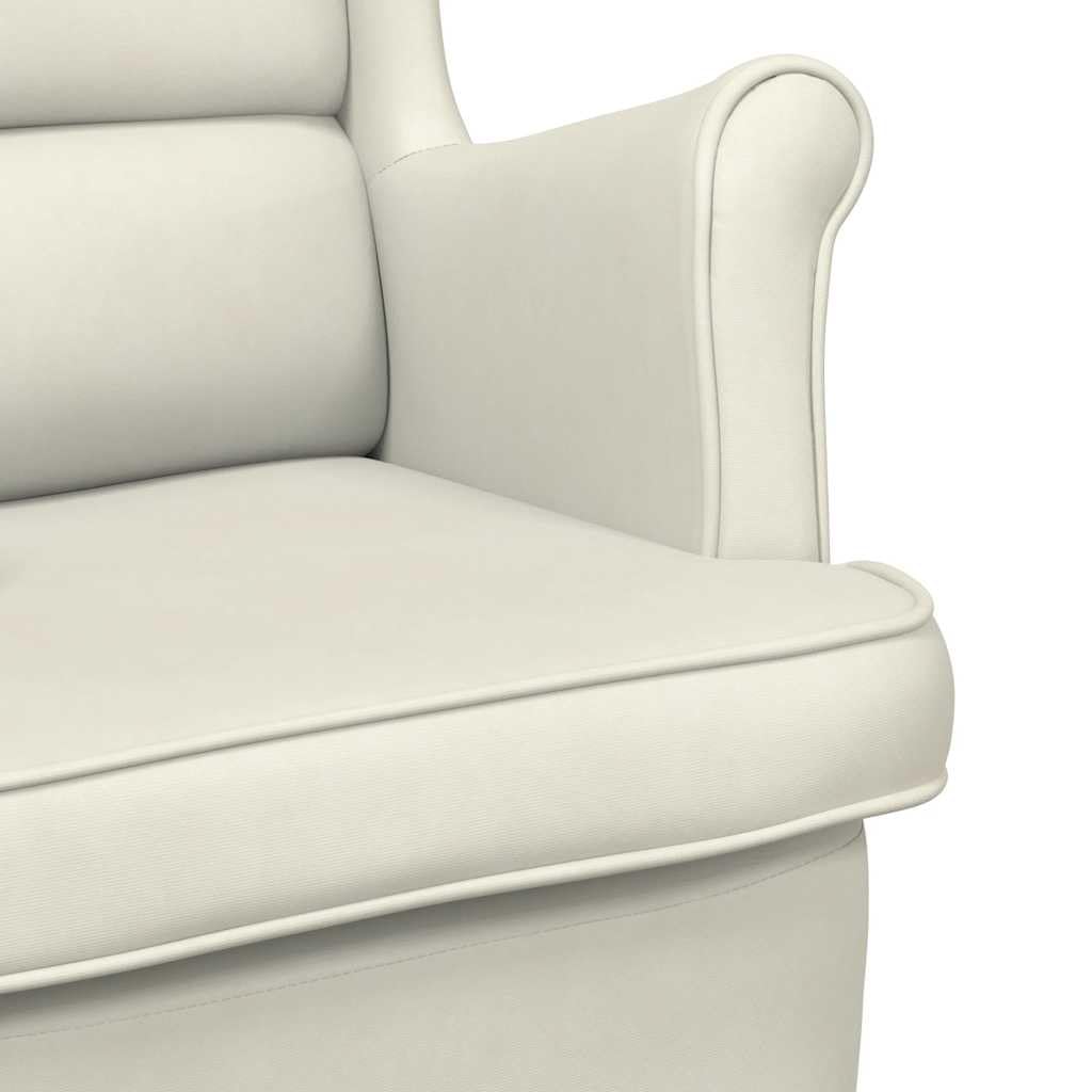 vidaXL Sillón de Terciopelo Blanco Crema