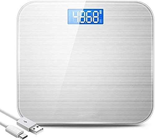 Körpergewichtsskala Digitales Wiegen von Personenwaagen Hochpräzises gehärtetes Glas 28st / 180kg / 400lb HD-LCD-Display USB-Aufladung