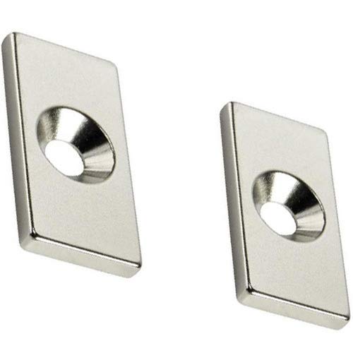 5 x Quadermagnet mit Senkbohrung 40 x 10 x 3mm - Süd - Neodym N35, Nickel 5 x Quadermagnet mit Senkbohrung 40 x 10 x 3mm - Süd - Neodym N35, Nickel