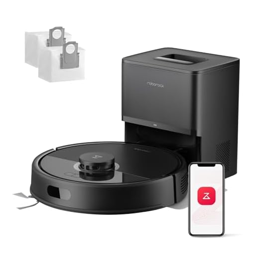 roborock Q7 L5+ Set Aspirateur Robot Laveur avec Station, 8000 Pa Aspiration, Vidange Automatique, 3 Niveaux d'eau, Double Anti-emmêlement, Navigation LiDAR, Idéal pour Poils d'animaux/Tapis, App