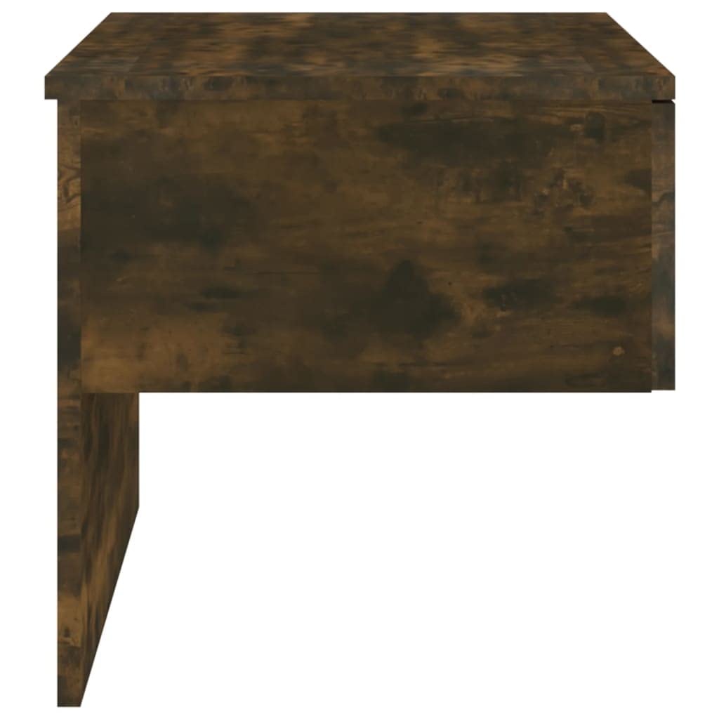 Set di 2 comodini sospesi, montaggio a parete, in legno di rovere affumicato, comodino da parete salvaspazio per libri e ornamenti, facile da pulire e stabile