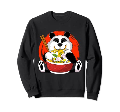 Panda Panda Amoureux Rams Noodles Anime drôle Panda Kawaii Sweatshirt