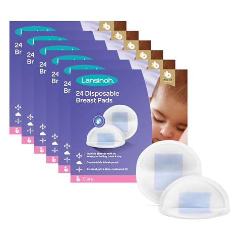 Lansinoh - Discos Absorbentes de Lactancia Desechables Blue Lock - Discretos, Super Absorbentes Superabsorbentes y Transpirables - 144 unidades