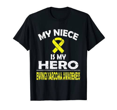 My nipece is my hero Ewings Sarcoma Awareness T shirt Maglietta